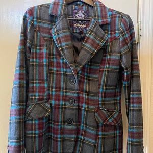 Plaid wool blend blazer by Dollhouse